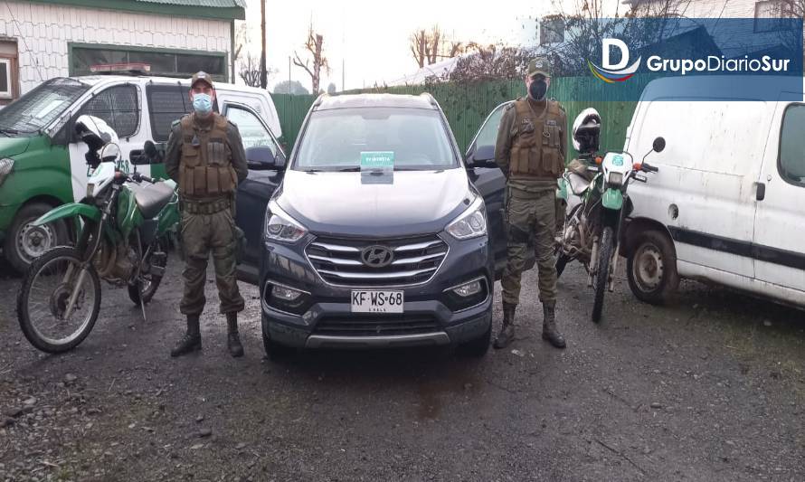 Hallan vehículo robado en Santiago en la ciudad de Purranque