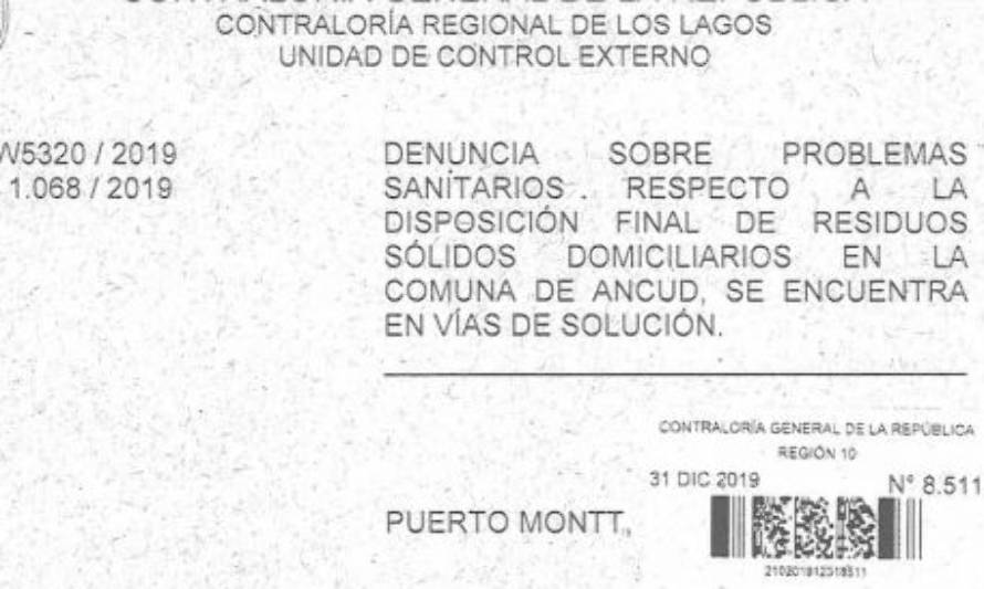 Contraloría reconoce trabajo de municipio de Ancud en crisis de residuos domiciliarios