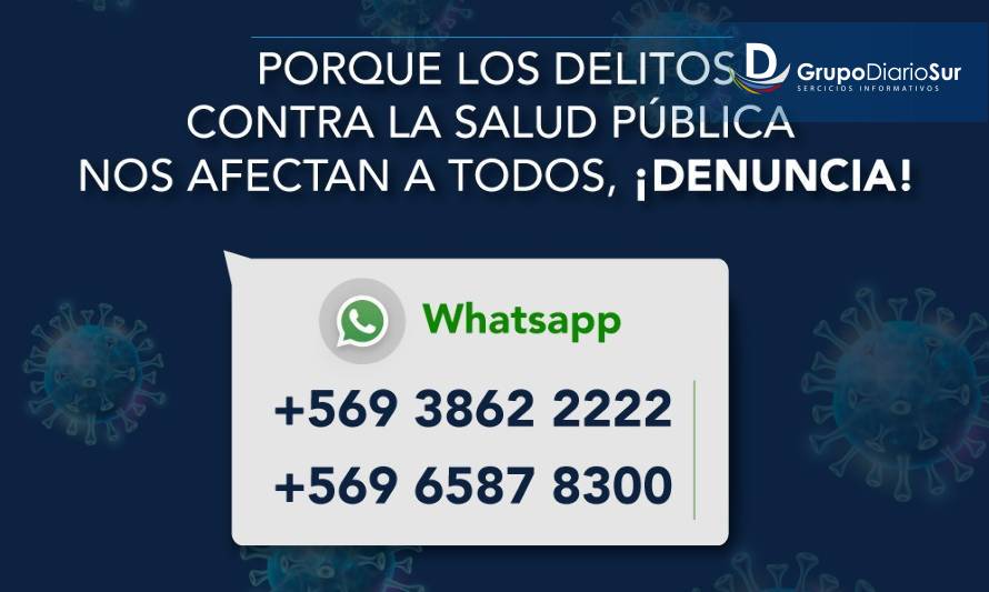 PDI habilitó whatsapp para denunciar delitos contra la salud pública