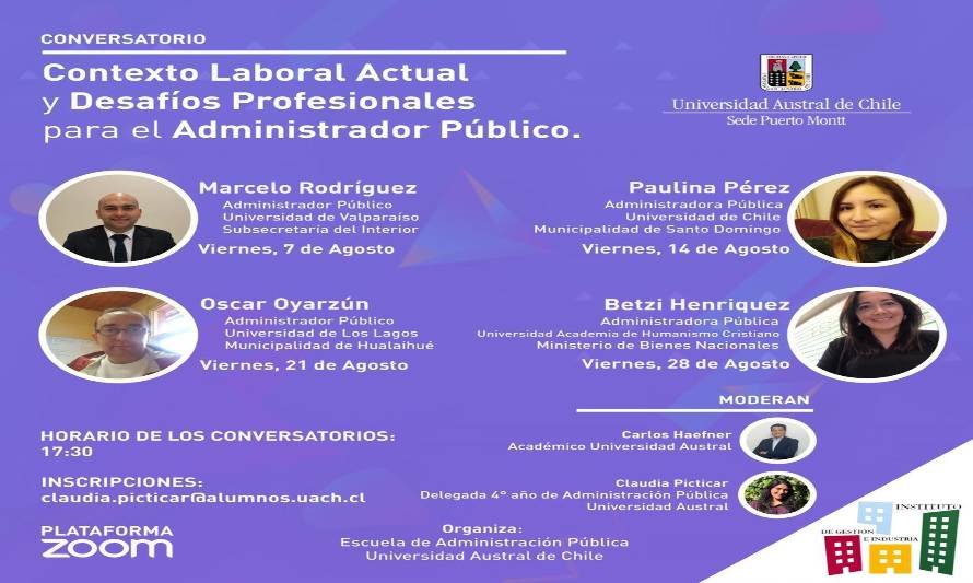 Primer exitoso Conversatorio UACh del ciclo organizado por Administración Pública UACh