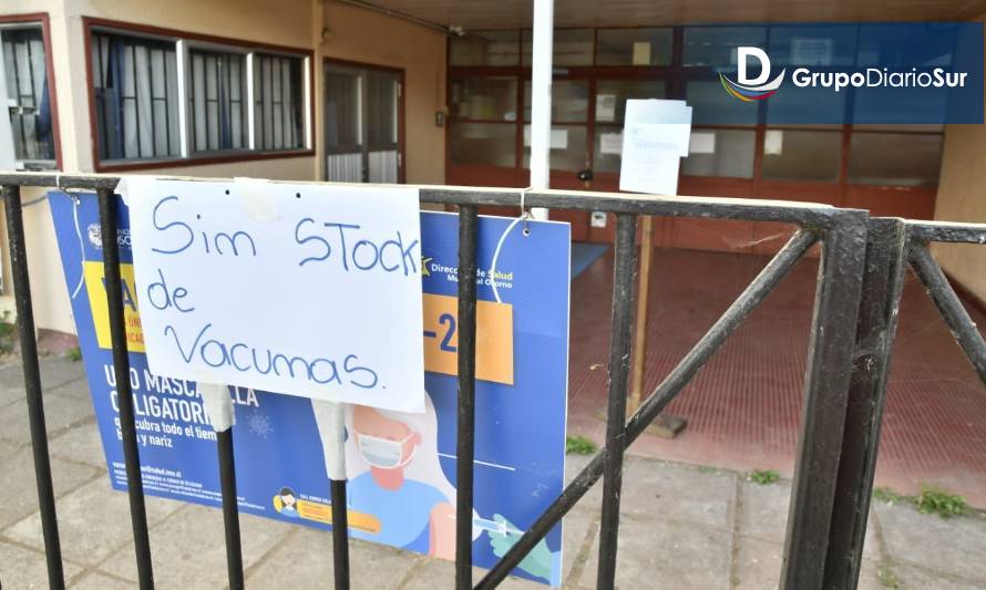 Salud anuncia tercera remesa tras quiebre de stock en Osorno y Puyehue 