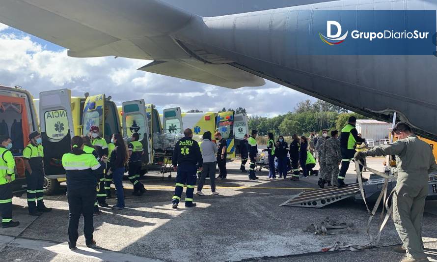 Cuatro pacientes Covid son aero evacuados desde Osorno