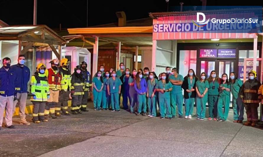 Armada, Bomberos, Carabineros y PDI rindieron homenaje a funcionarios de la salud de Chiloé