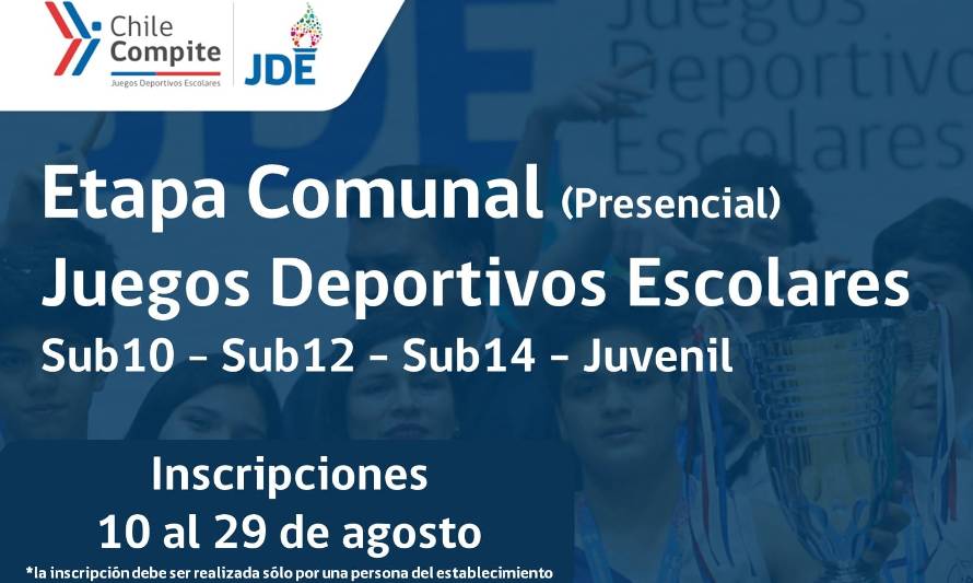 Invitan a inscribirse en  los Juegos Deportivos Escolares 