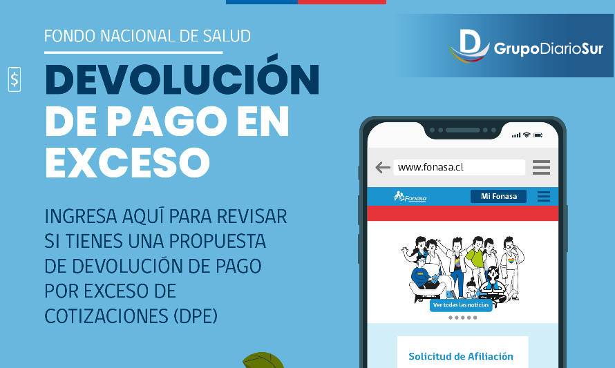 Fonasa inicia proceso de devolución de cotizaciones pagadas en exceso