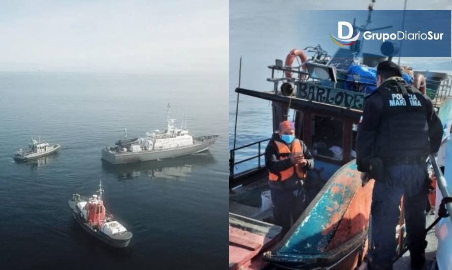 Armada efectuó operativo de fiscalización pesquera al sur del Golfo de Ancud