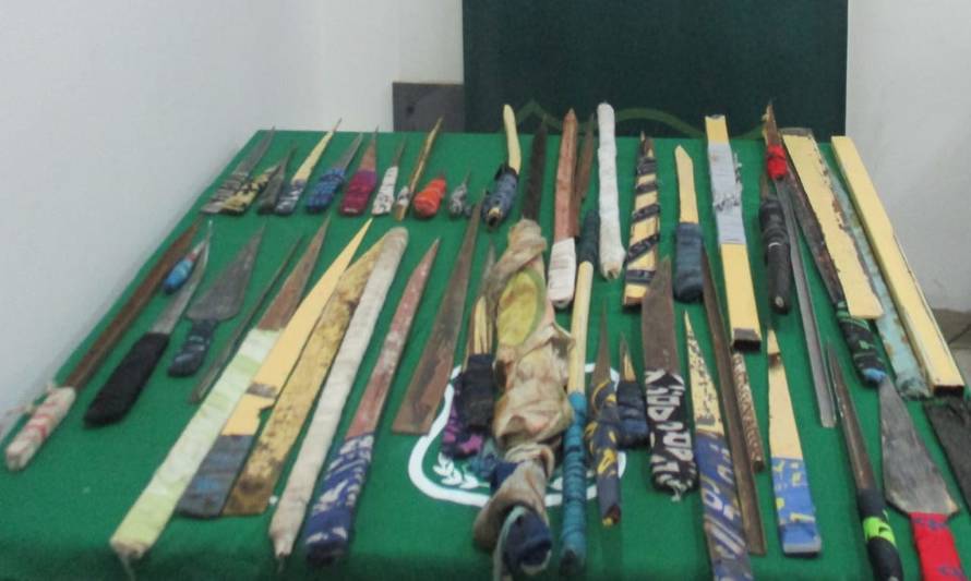Las armas blancas incautadas