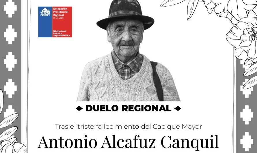 Duelo regional por fallecimiento del cacique mayor Antonio Alcafuz Canquil