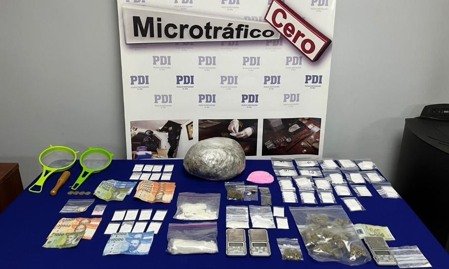 Operativo de la PDI en Ancud deja 3 detenidos y cerca de 2 kilos de droga incautada