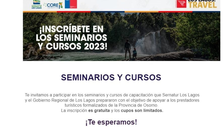 Sernatur invita a emprendedores de la provincia de Osorno a participar en cursos de capacitación gratuitos