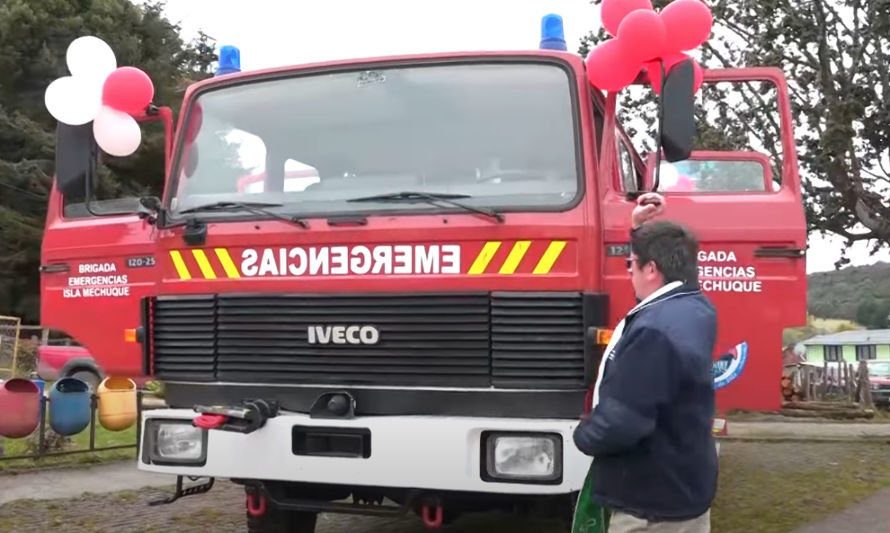 Por primera vez la isla Mechuque contará con su propio carro de bomberos