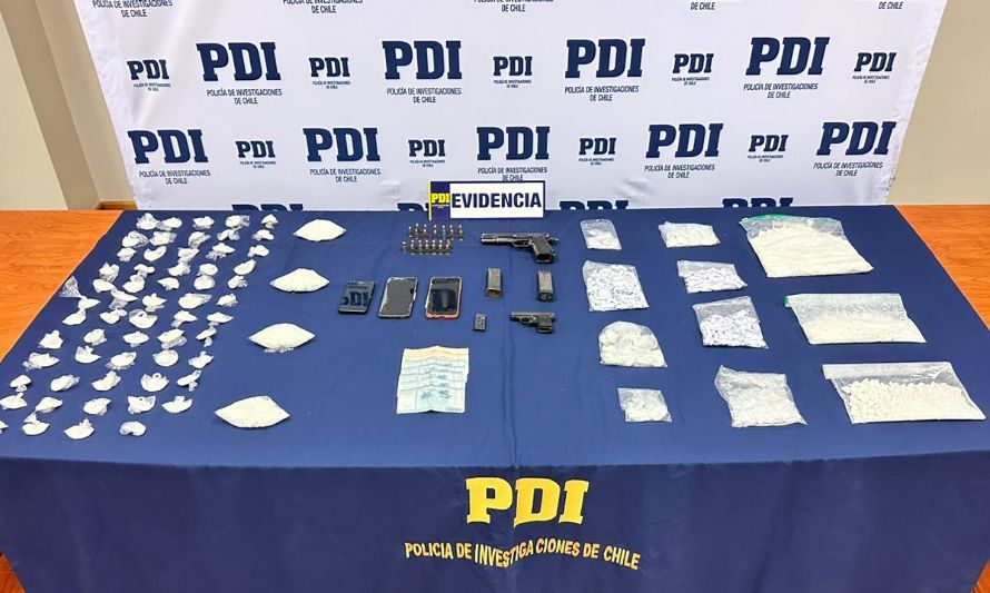 PDI detiene a dos hombres por tráfico de drogas y tenencia de armas en Puerto Montt