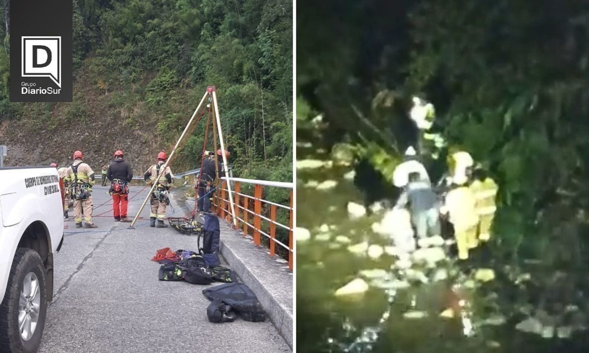 Accidente fatal en Futrono: mujer murió tras caer automóvil a río cordillerano