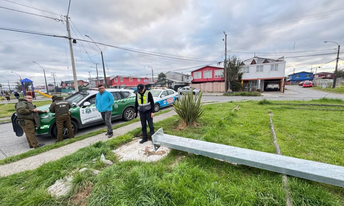 Vandalizan estructura destinada a cámara de televigilancia en Puerto Montt